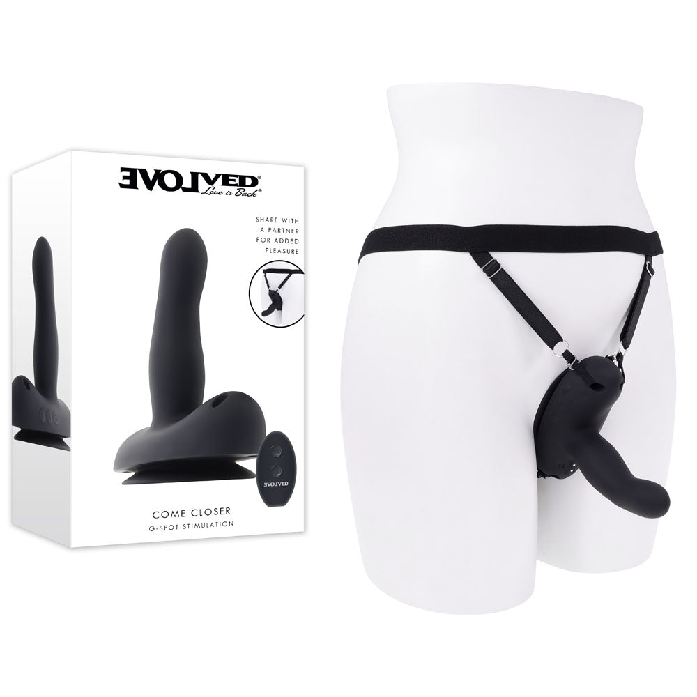 Evolved Come Closer – USB Rechargeable Remote-Controlled Vibrating Strap-On Vibrator > Dildos > Strap On Dildos - Tophatter Daily Deals