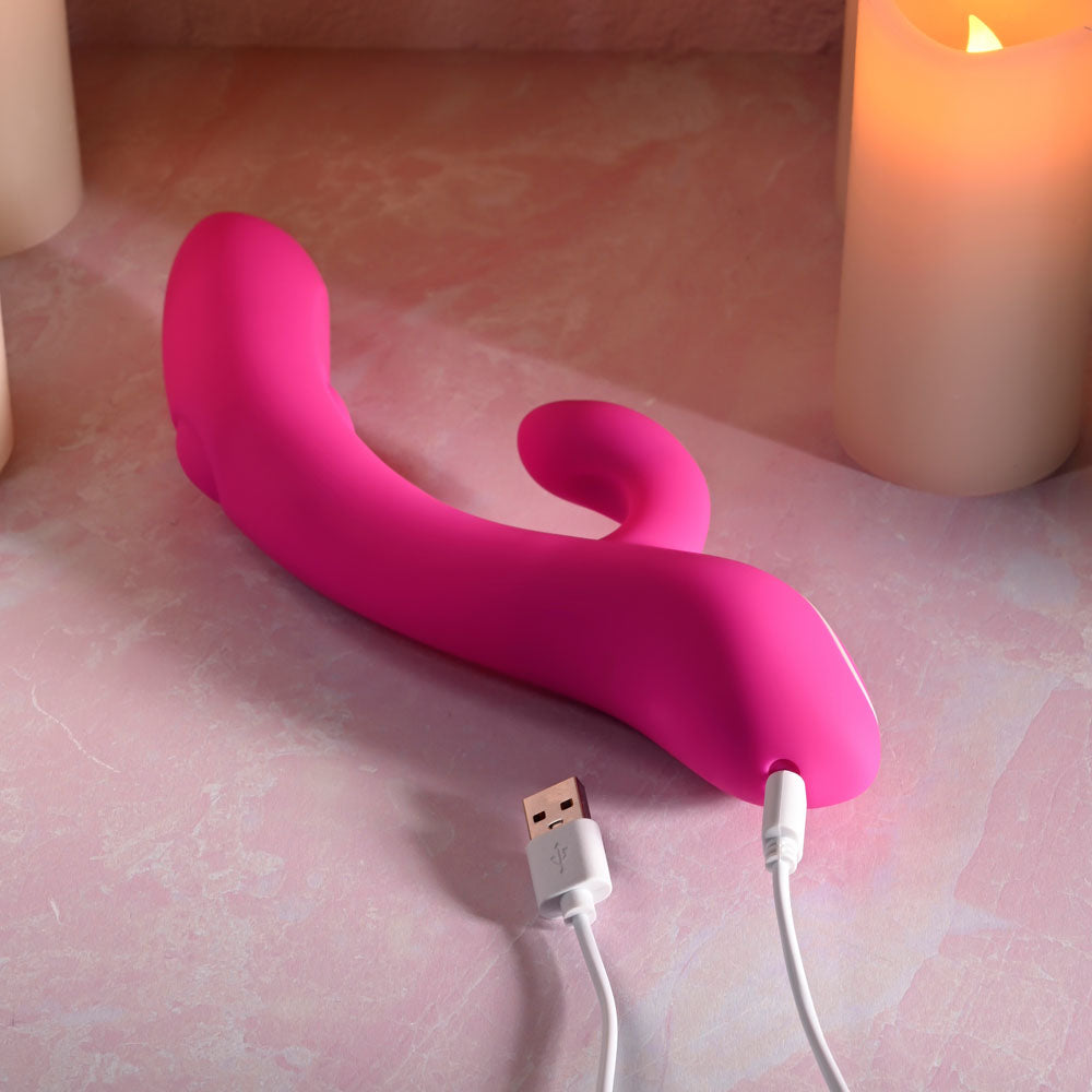 Evolved G-Tapper – USB Rechargeable Rabbit Vibrator with Dual Motors and Flexible G-Spot Shaft > Vibrators > Ladies > Rabbit - Tophatter Daily Deals