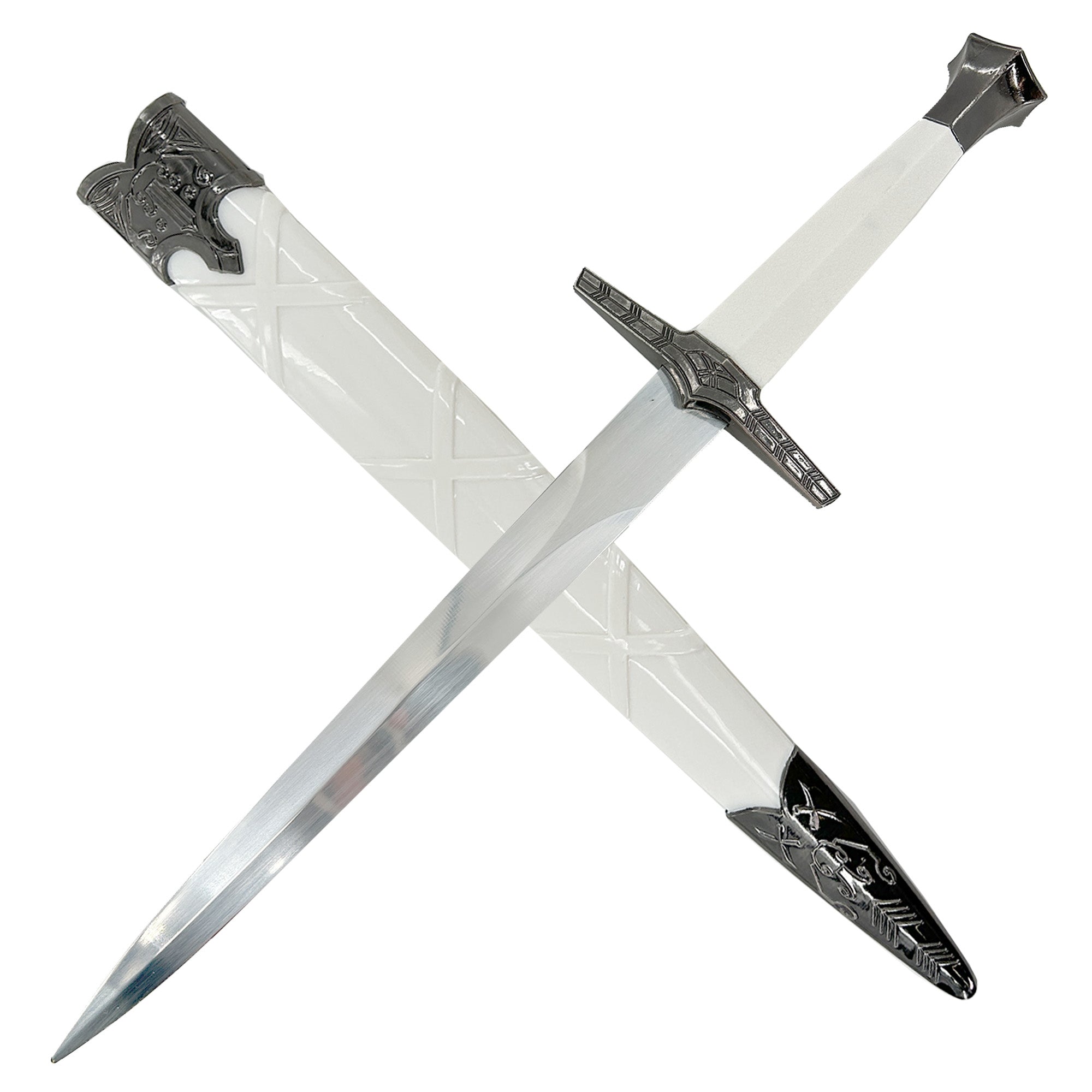 Enchanting Ivory Exquisite White Hexagon Handle Dagger with Metal Fittings Dagger - Tophatter Daily Deals