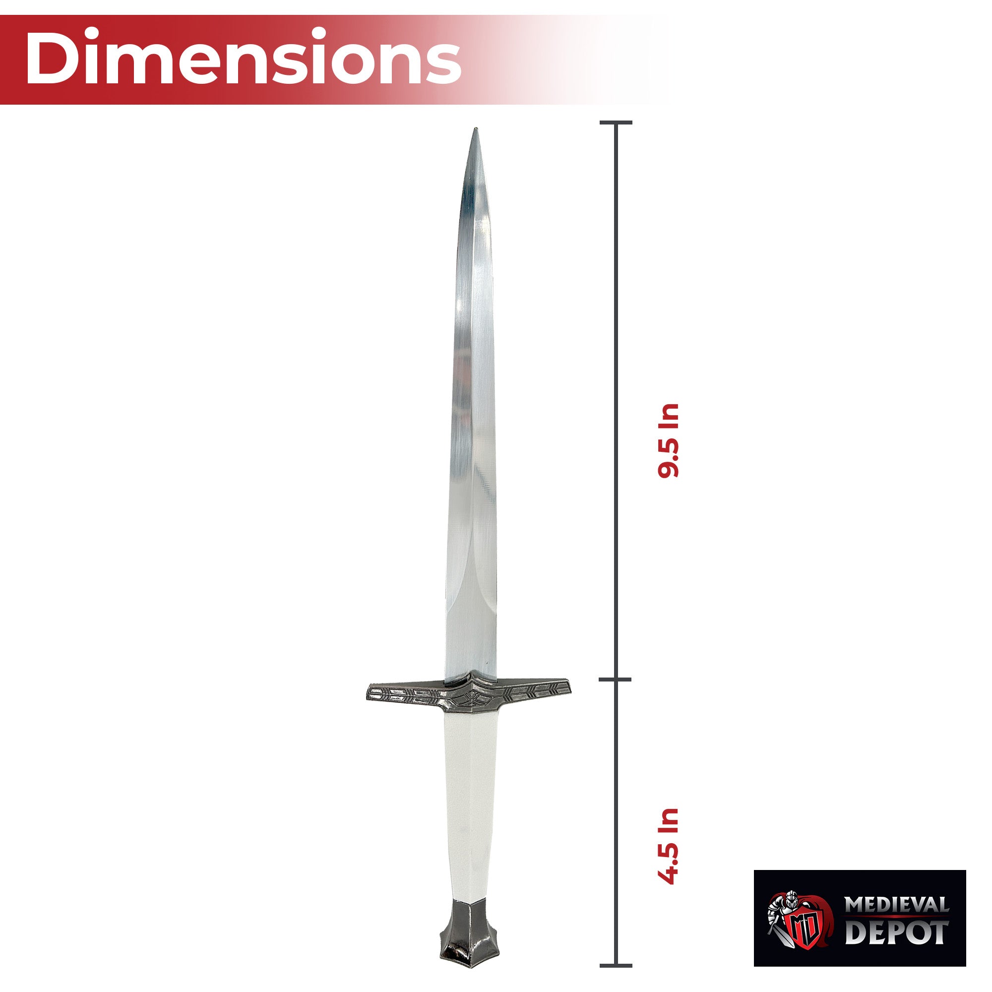 Enchanting Ivory Exquisite White Hexagon Handle Dagger with Metal Fittings Dagger - Tophatter Daily Deals