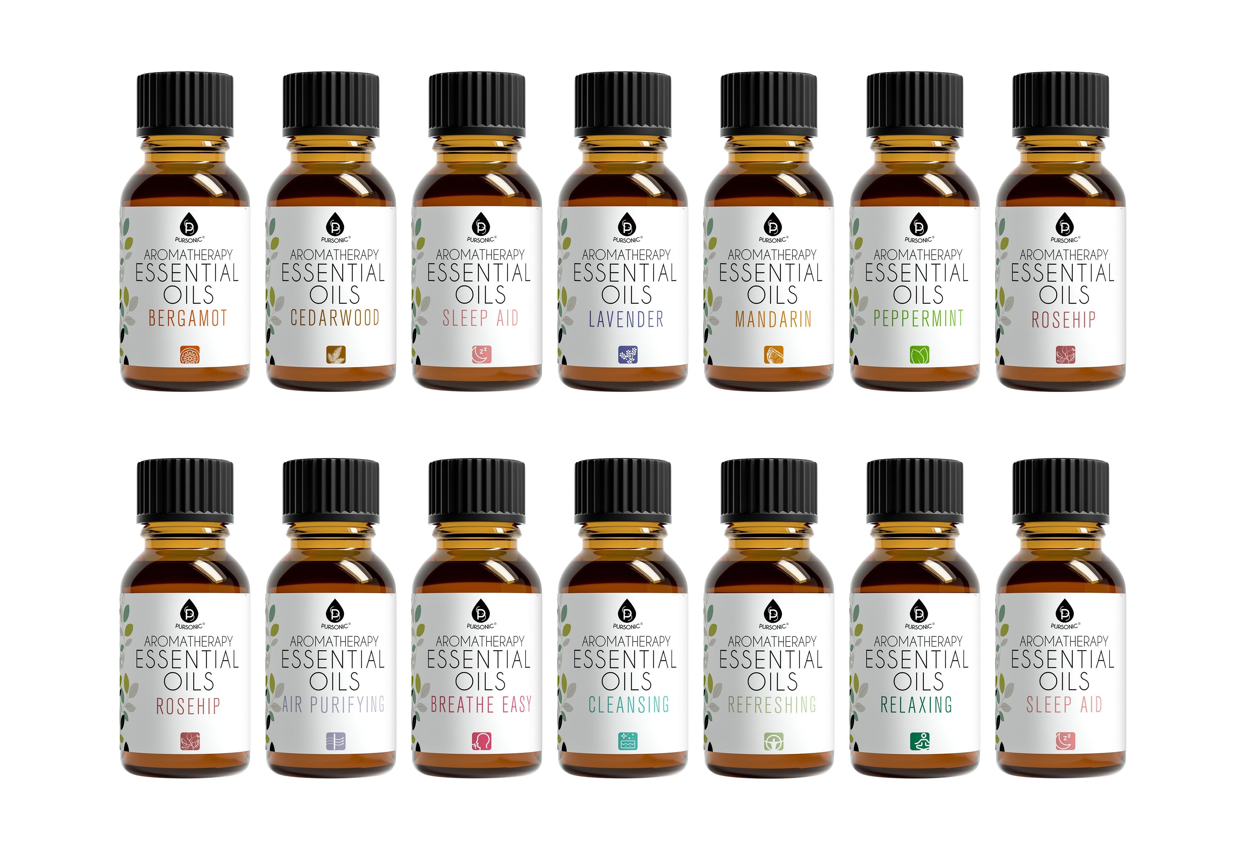 Pursonic Aromatherapy Essential Oils 14-Pack Gift Set 14-Pack Essential Oils - Tophatter Daily Deals