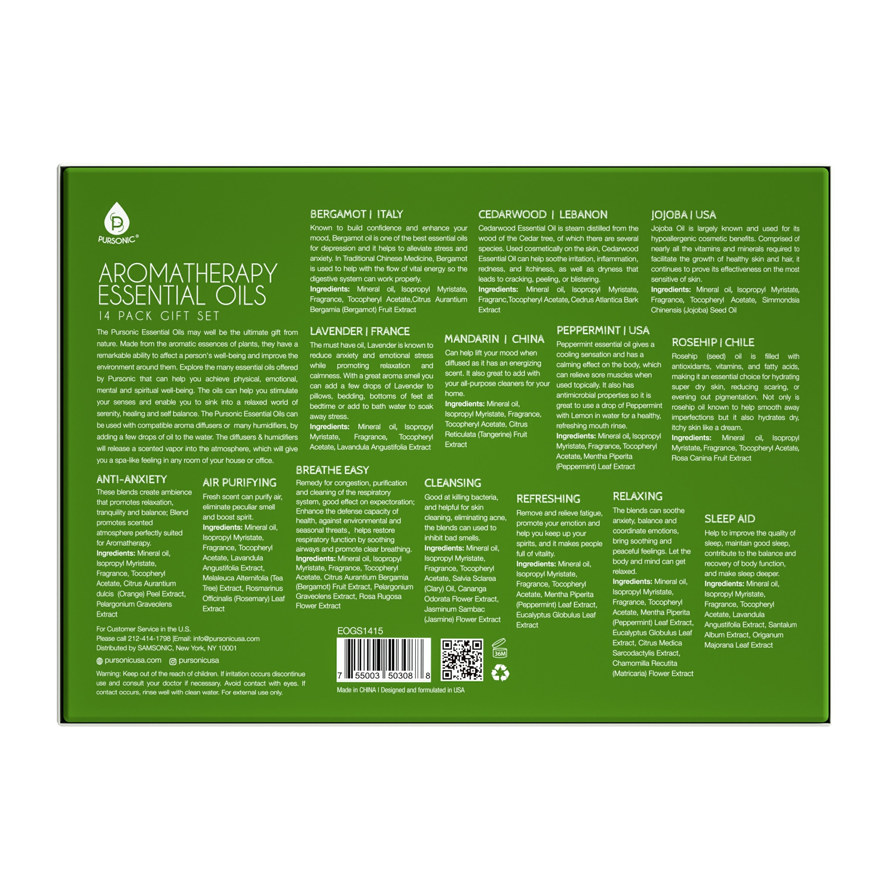 Pursonic Aromatherapy Essential Oils 14-Pack Gift Set Essential Oils - Tophatter Daily Deals