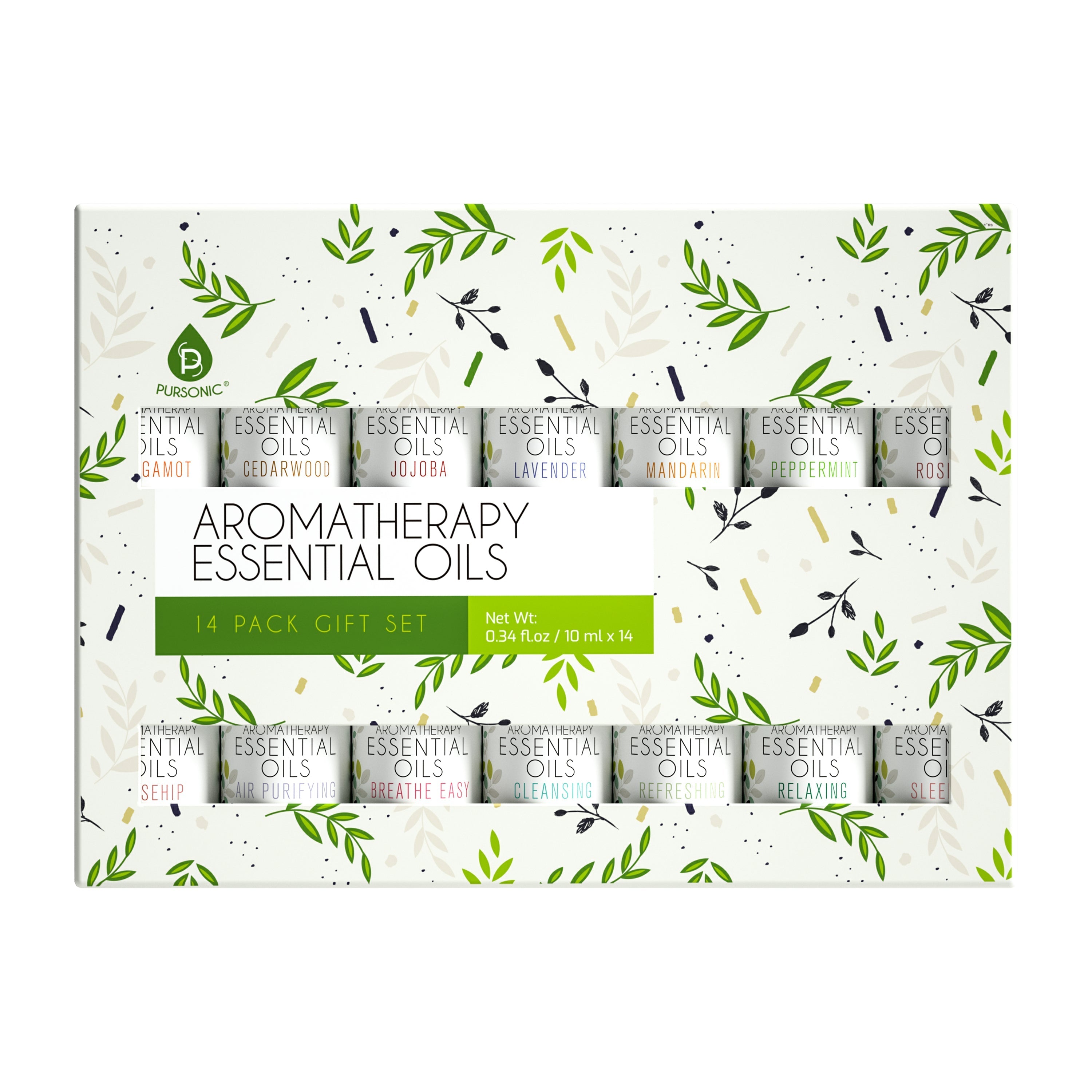 Pursonic Aromatherapy Essential Oils 14-Pack Gift Set Essential Oils - Tophatter Daily Deals