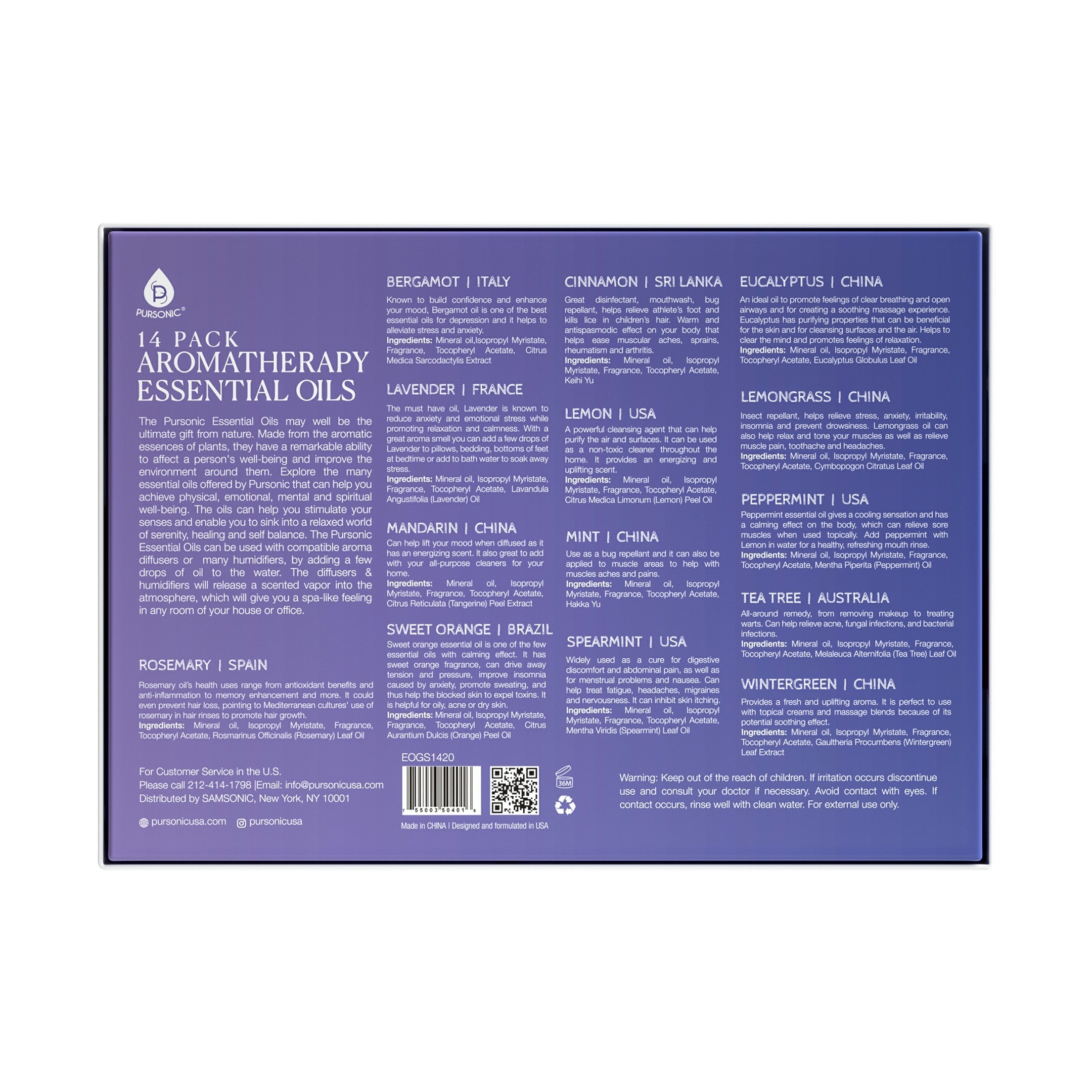 Pursonic 14 Pack Aromatherapy Essential Oil Gift Set Essential Oils - Tophatter Daily Deals