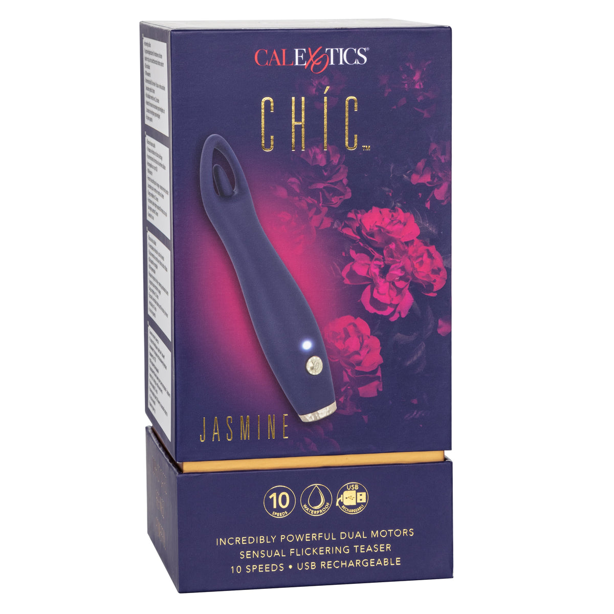 Chic Jasmine Navy Blue 6.25 Inch Dual Motor Silicone Vibrator with 10 Speeds and Rechargeable > Vibrators > Standard Vibrators - Tophatter Daily Deals