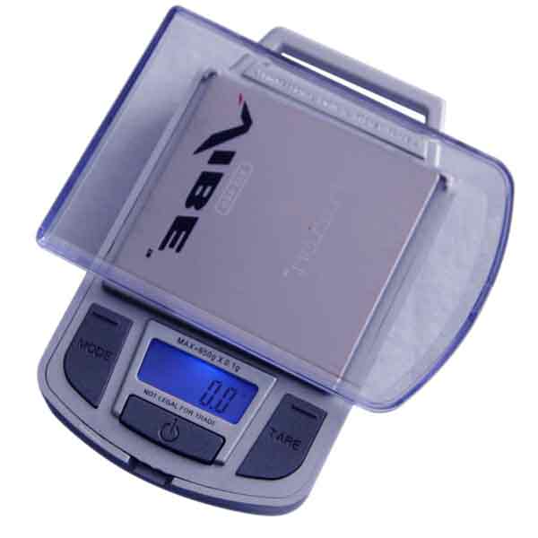 Vibe Silver Digital Pocket Scale 100g x 0.01g - With Calibration Weight Collectible Weapons - Tophatter Daily Deals