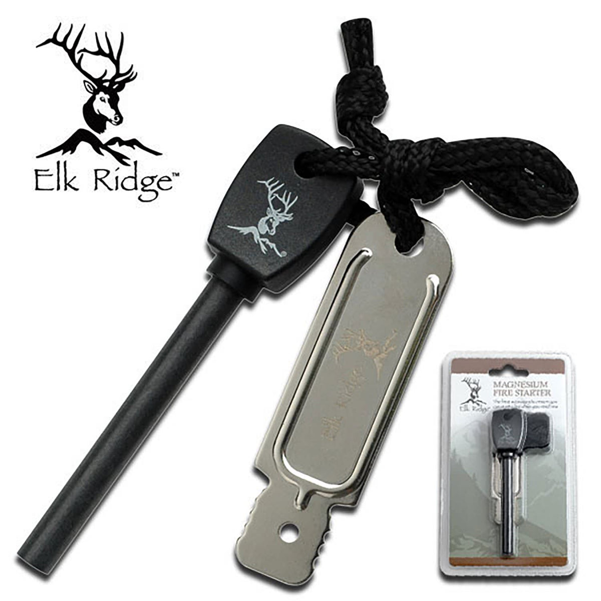 Outdoors Fire Starter - Includes Magnesium Flint with Orange Handle and Striker - Tophatter's Inc. Weapons Store Online Collectible Weapons - Tophatter Daily Deals