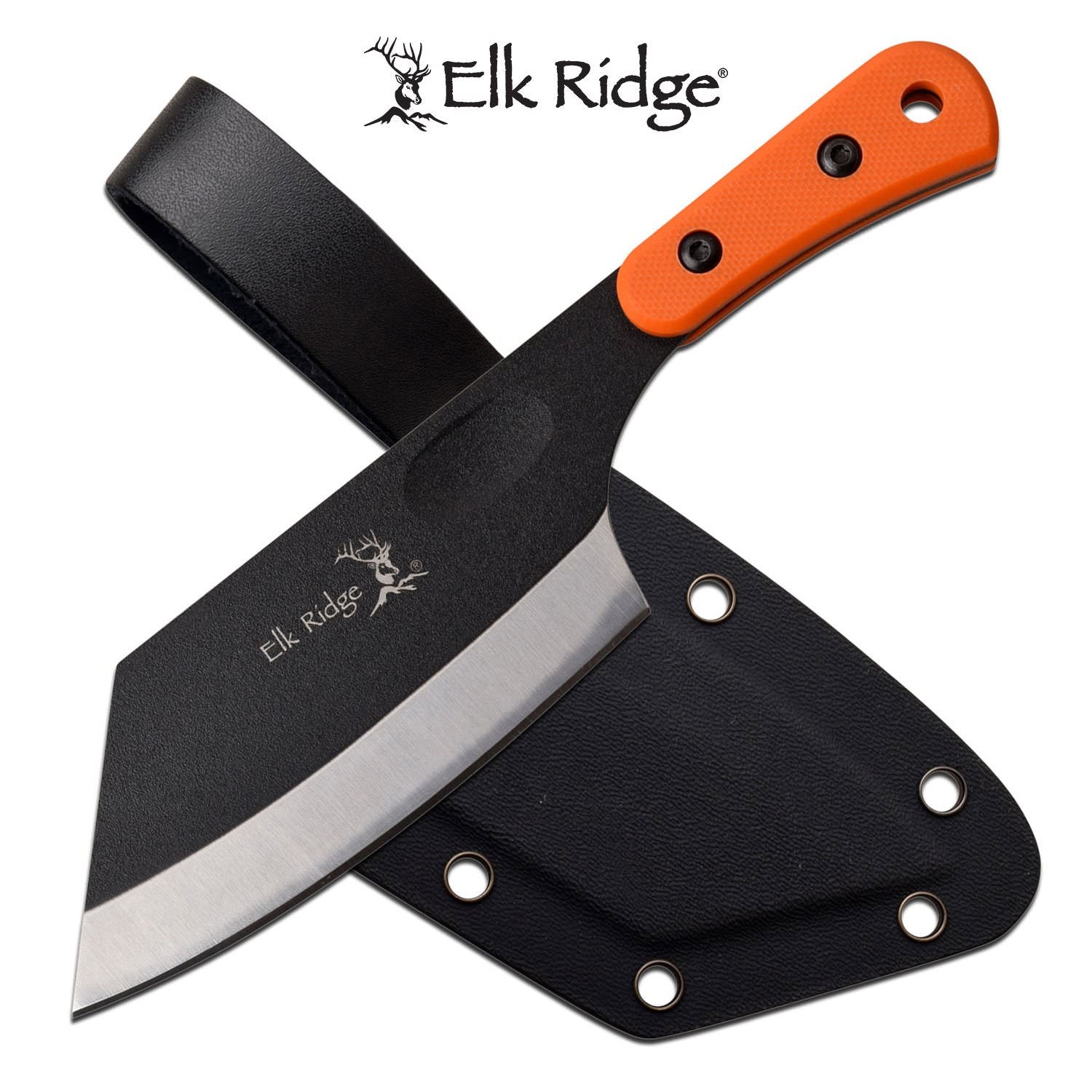 5.6" Overall Elk Ridge Tactical Hunter Full Tang Cleaver Knife Collectible Weapons - Tophatter Daily Deals