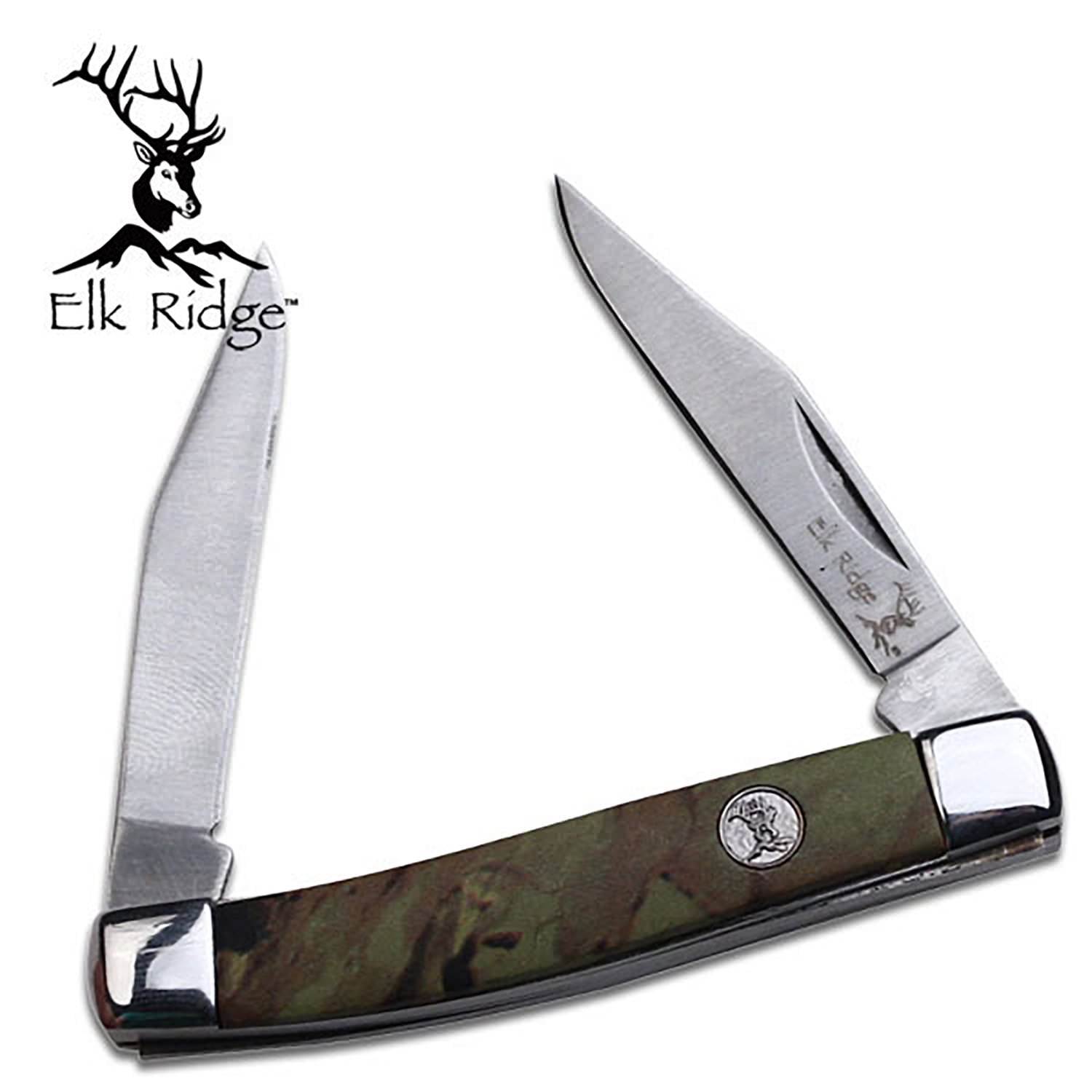 2.85" Elk Ridge Small Camouflage Folding Pen Pocket Gentleman's Knife - Tophatter's Inc. Weapons Store Online Collectible Weapons - Tophatter Daily Deals
