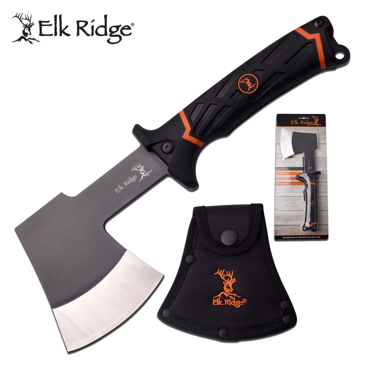 Hatchet 11" Overall Utility Camping Hand Axe Full Tang + Sheath Collectible Weapons - Tophatter Daily Deals