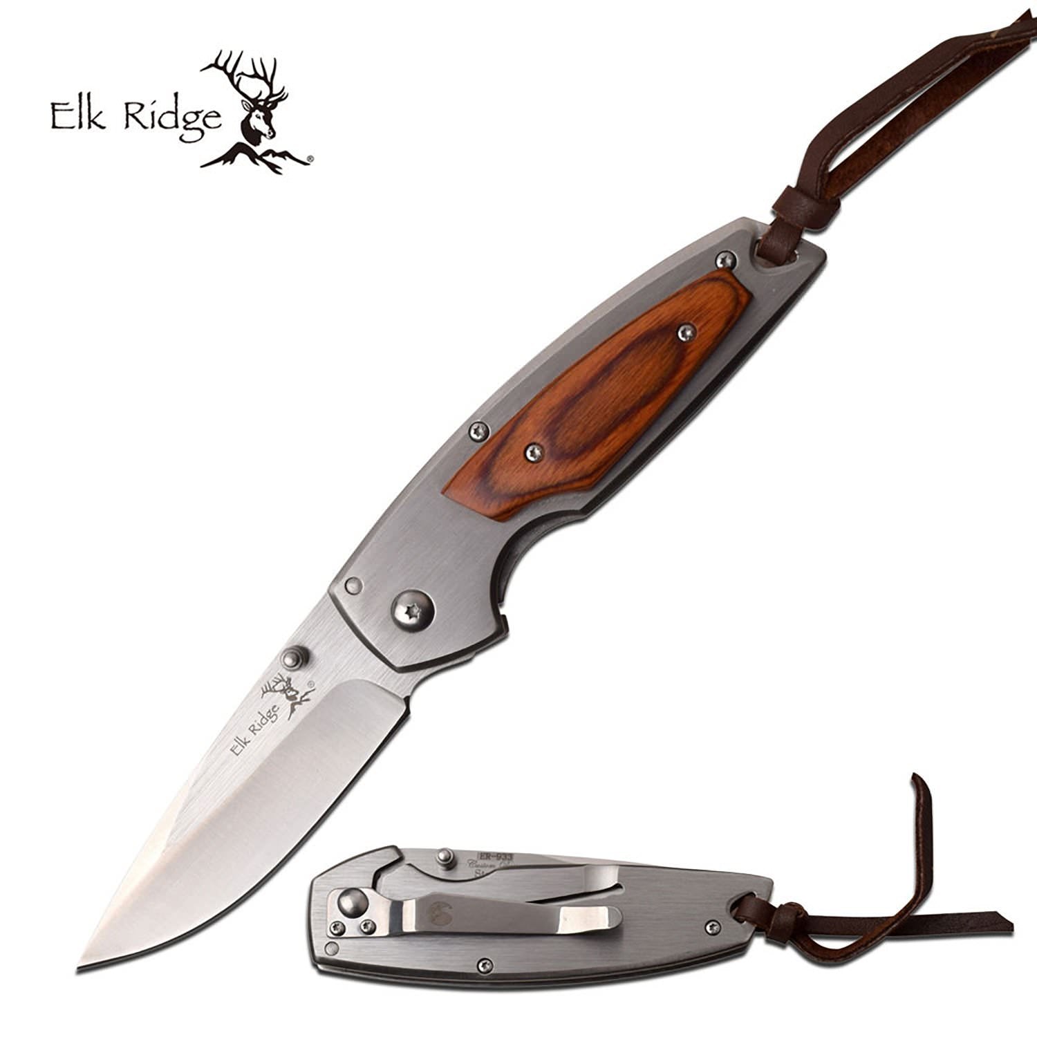 Elk Ridge Blockade Pakkawood Manual Folding Knife - TOPHATTER'S ARMORY DEALS Collectible Weapons - Tophatter Daily Deals
