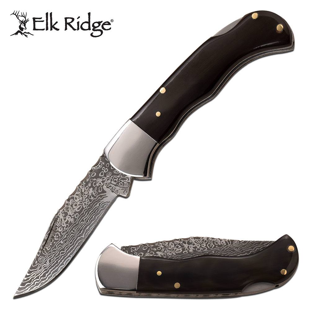 Elk Ridge Pocket Knife 6.5 Inch Manual Folding Knife with Bone Handle - Tophatter's Guns'N'Weapons Store Collectible Weapons - Tophatter Daily Deals
