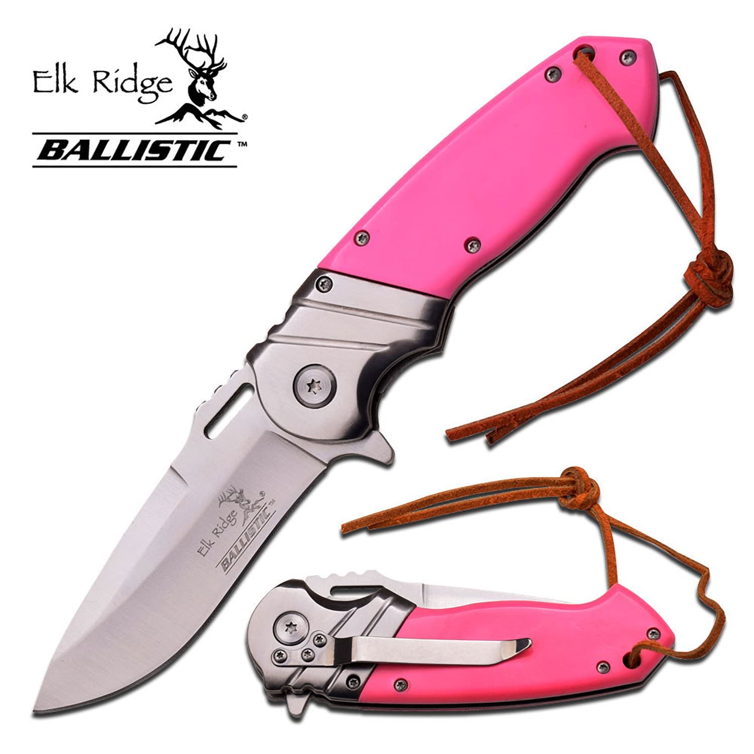 Elk Ridge Pink Women's Girl's Spring Assist Folding Pocket Knife - TOPHATTER'S ARMORY DEALS Collectible Weapons - Tophatter Daily Deals