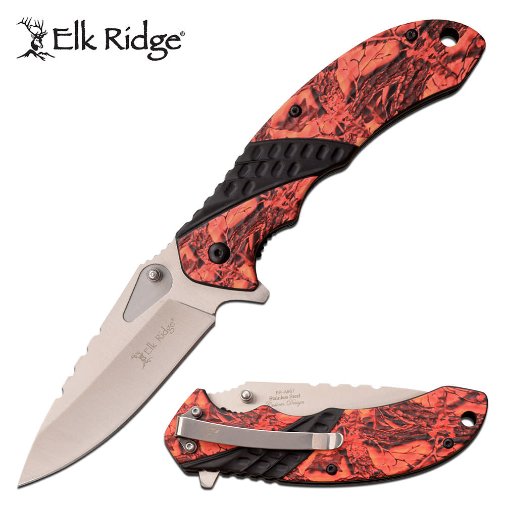 3.5" Blade Elk Ridge Spring Assisted Camo Knife - TOPHATTER'S ARMORY DEALS Collectible Weapons - Tophatter Daily Deals