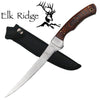 Fillet Knife 12" Fixed Blade Wood Handle Full Tang - TOPHATTER'S ARMORY DEALS Collectible Weapons - Tophatter Daily Deals