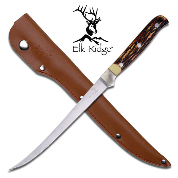 Fillet Knife 12" Fixed Blade Bone Handle Full Tang Fishing Collectible Weapons - Tophatter Daily Deals