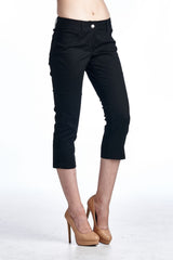 Women's Stretch Capris Black Capris - Tophatter Daily Deals