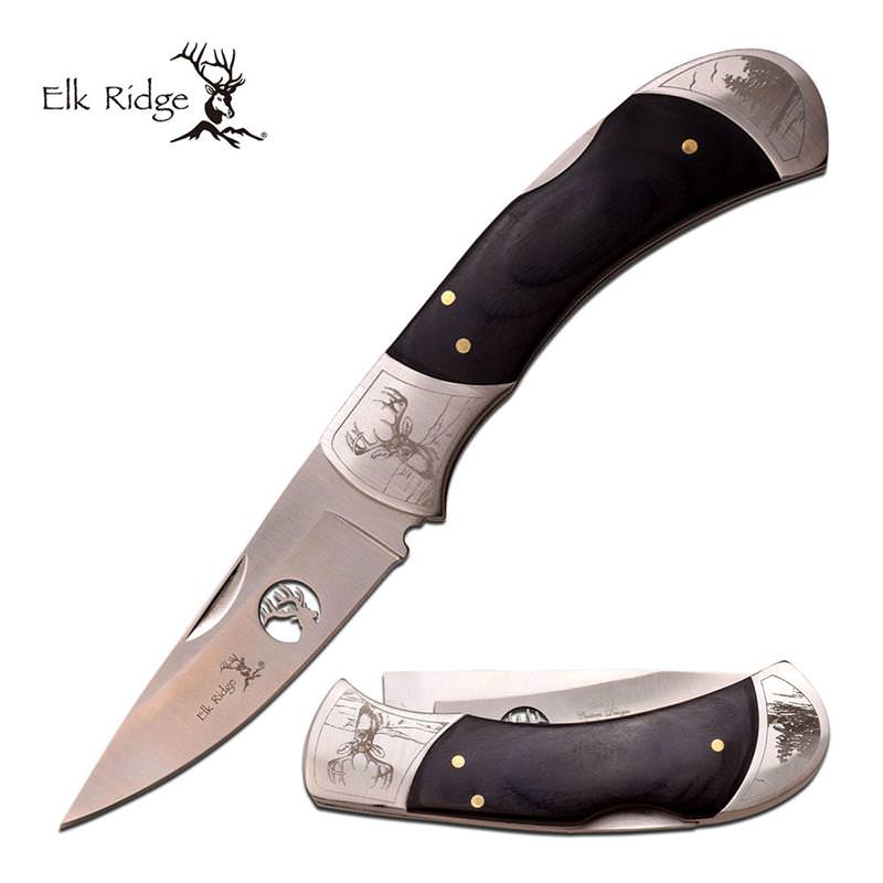 Elk Ridge 4.5" Lockback Folding Dear Artwork Knife - Tophatter's Army Products & Self Defense Collectible Weapons - Tophatter Daily Deals