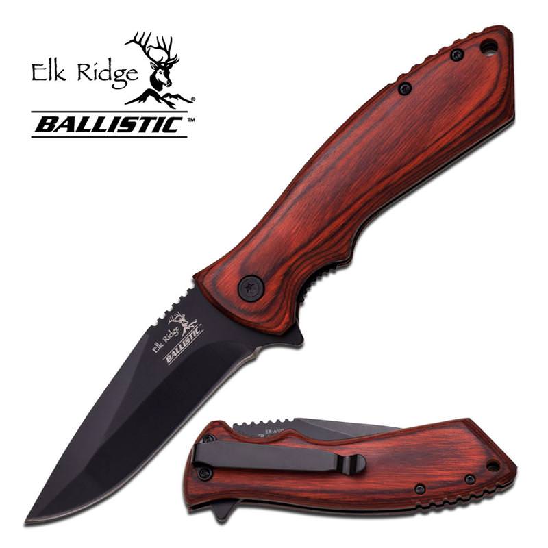 4.5" Closed Spring Assisted Knife With Pakkawood Handle - Tophatter's Guns'N'Weapons Store Collectible Weapons - Tophatter Daily Deals
