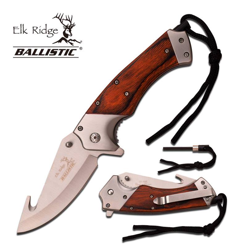 Pakkawood Handle Spring Assisted Guthhook Knife - Tophatter's Army Products & Self Defense Collectible Weapons - Tophatter Daily Deals