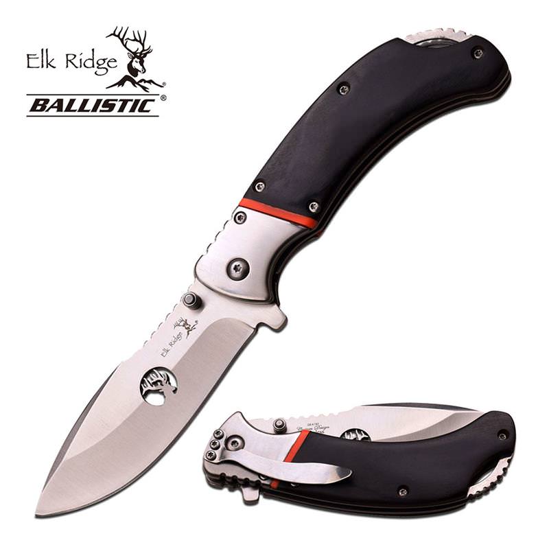 Black Wood Linerlock Folding Knife Folder Drop Point Blade Assisted Open - Tophatter's Guns'N'Weapons Store - FREE SHIPPING Collectible Weapons - Tophatter Daily Deals