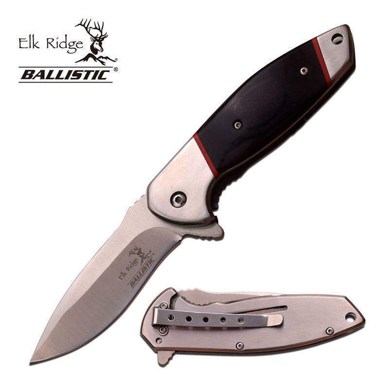 4.5 Inch Assisted Opening Knife Black Pakkawood Handle - Tophatter's Army Products & Self Defense Collectible Weapons - Tophatter Daily Deals