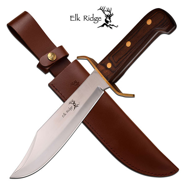14.5" Custom Chrome Bowie Hunter Knife 4mm Thick Blade Full Tang - Tophatter's Guns'N'Weapons Store - FREE SHIPPING Collectible Weapons - Tophatter Daily Deals