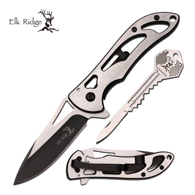 Elk Ridge Gift Set Folder, Folder And Mini Key Style Folding Knife - Tophatter's Army Products & Self Defense Collectible Weapons - Tophatter Daily Deals