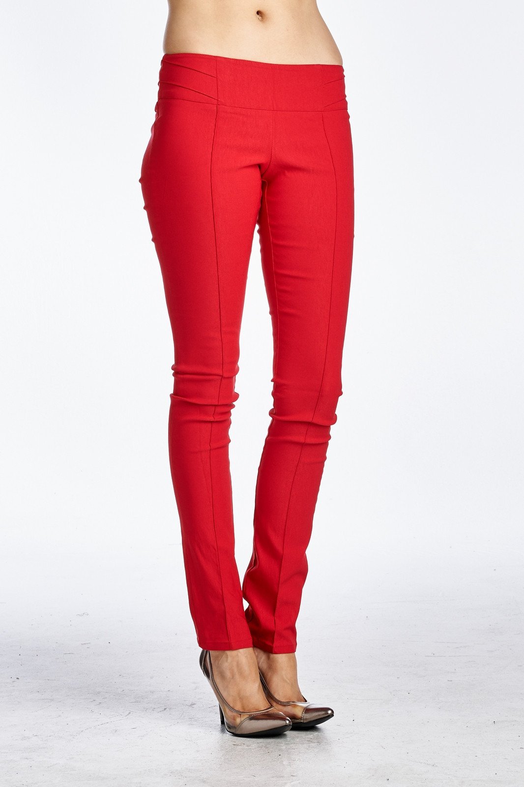 Women's Stretch Pleated Pants Red Pants - Tophatter Daily Deals