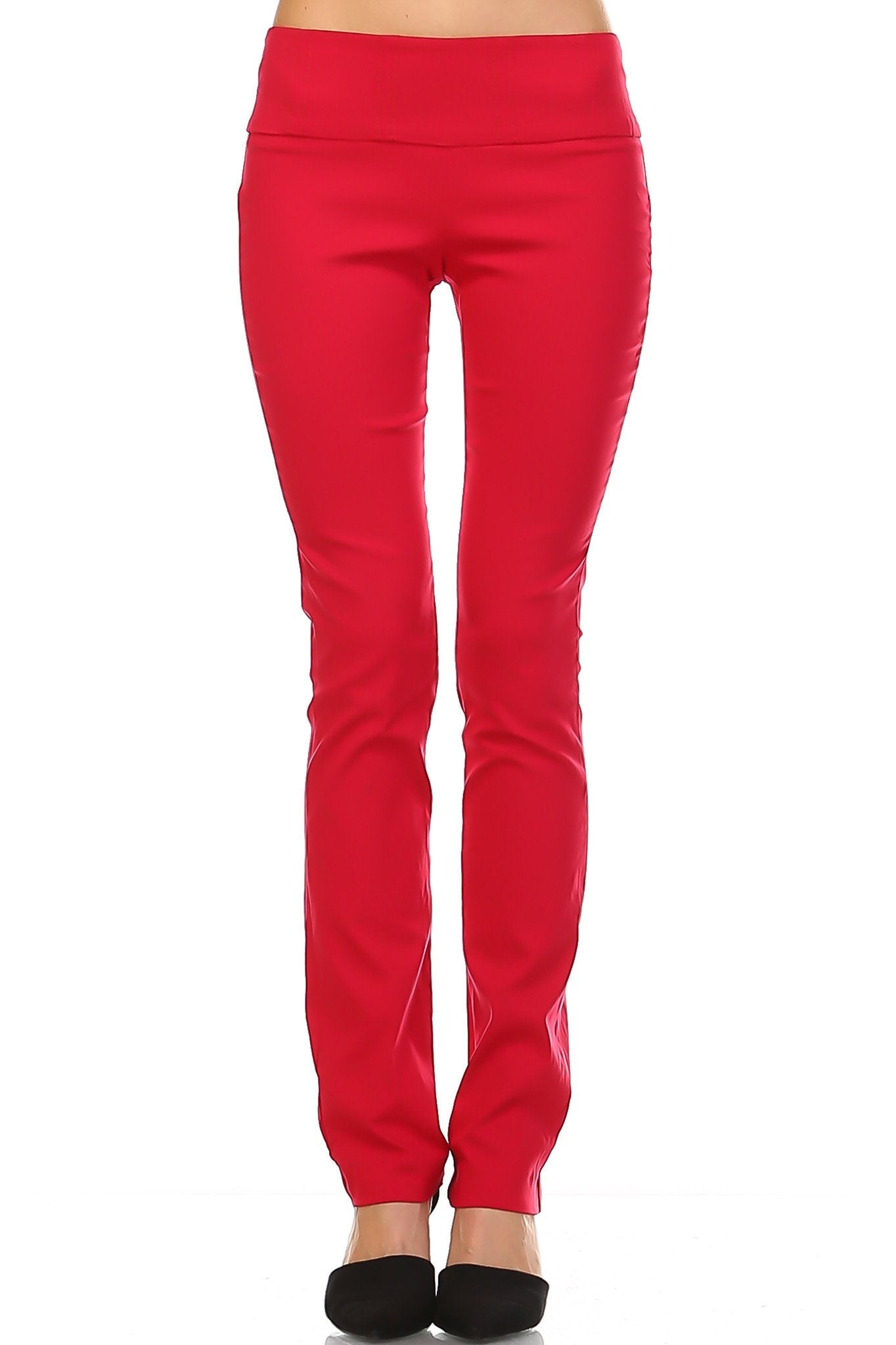 Women's Stretch Pants Red Pants - Tophatter Daily Deals
