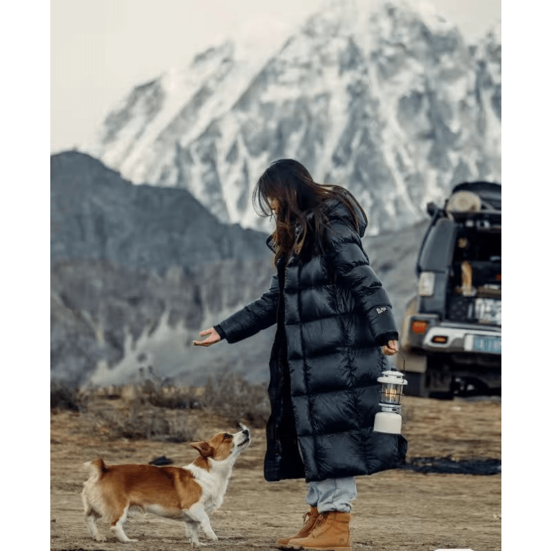Warm Women’s Down Coat - Long Quilted, Winter Ready Black - Tophatter Daily Deals