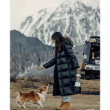 Warm Women’s Down Coat - Long Quilted, Winter Ready Black - Tophatter Daily Deals