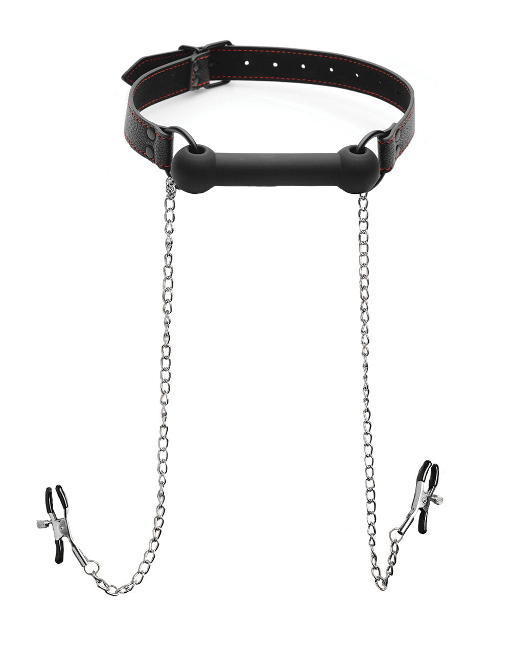 Silicone Bit Gag with Adjustable Nipple Clamps – Silicone BDSM Accessory > Bondage Gear > Gags and Bits - Tophatter Daily Deals