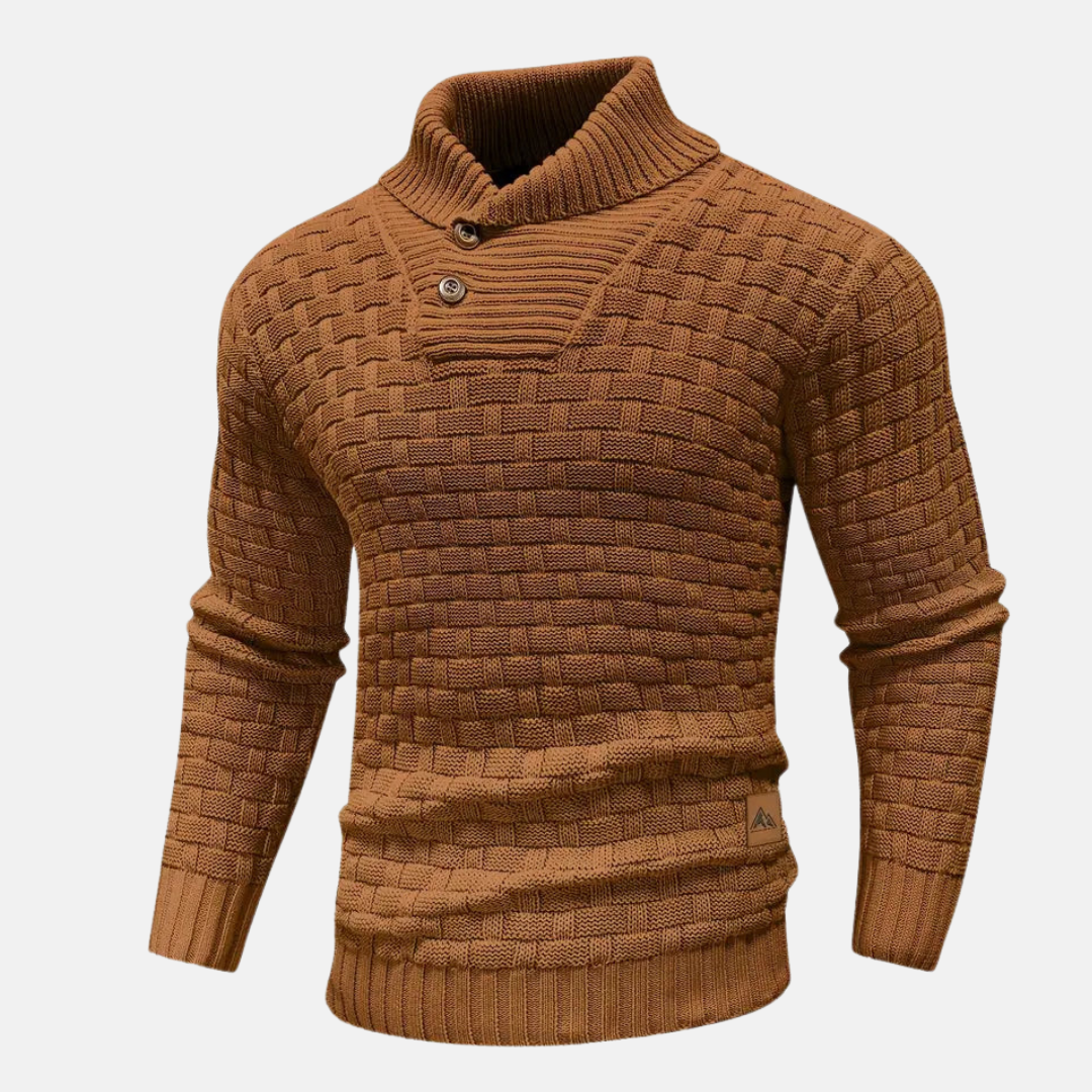 Soft Men's Knit Sweater - Shawl Collar, Knit, Casual Camel - Tophatter Daily Deals