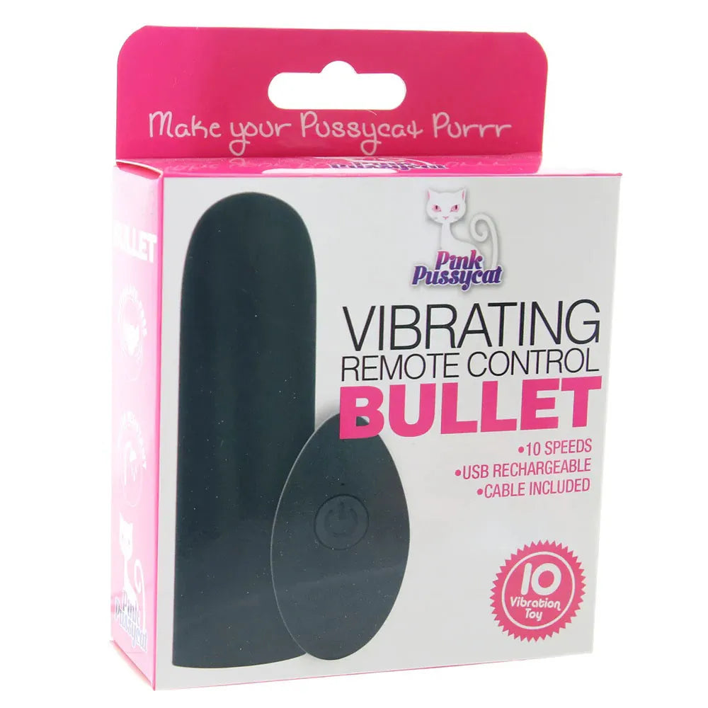 Pink Pussycat Vibrating Bullet (Black) – Remote-Controlled Bullet Vibrator > Vibrators > Mini Vibrators - Tophatter Daily Deals
