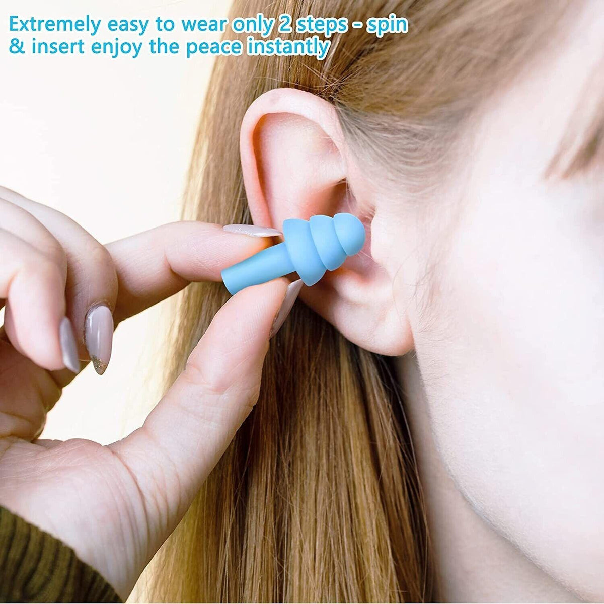 Ear Plug for Noise Cancellation - 5 Pairs Soft Reusable Ear Plug for Noise Cancelling Sleep Swim & Work Swimming - Tophatter Daily Deals