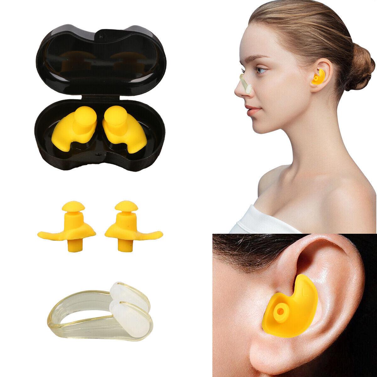 Silicone Ear Plugs for Swimming - 2 Pack Swimming Earplugs, Reusable Silicone Ear Plugs for Swimming, Showering, Surfing, Snorkeling Swimming - Tophatter Daily Deals