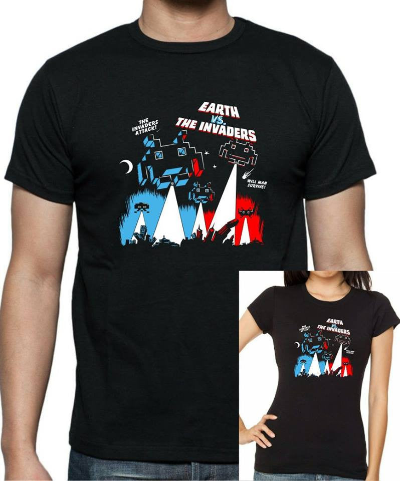 Earth Vs The Invaders T-Shirt - Tophatter Daily Deals