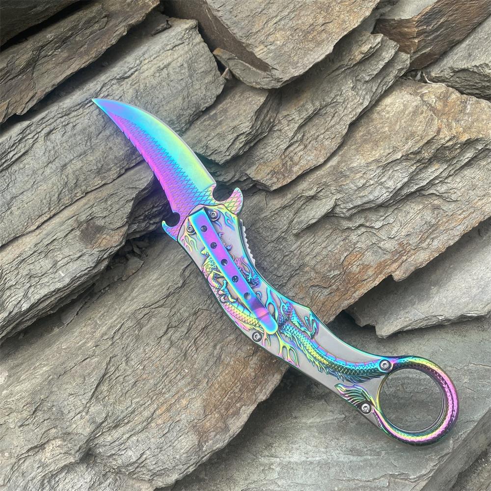 Eastern Dragon Folding Knife Rainbow - Tophatter Daily Deals