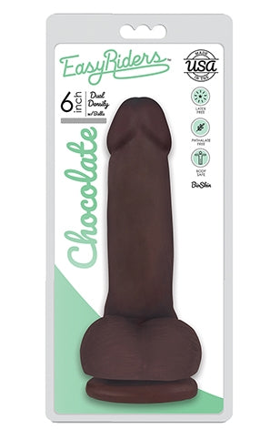 Easy Riders 6 Inch Slim Bioskin Dong With Balls in Chocolate > Dildos > Slim Dildos - Tophatter Daily Deals