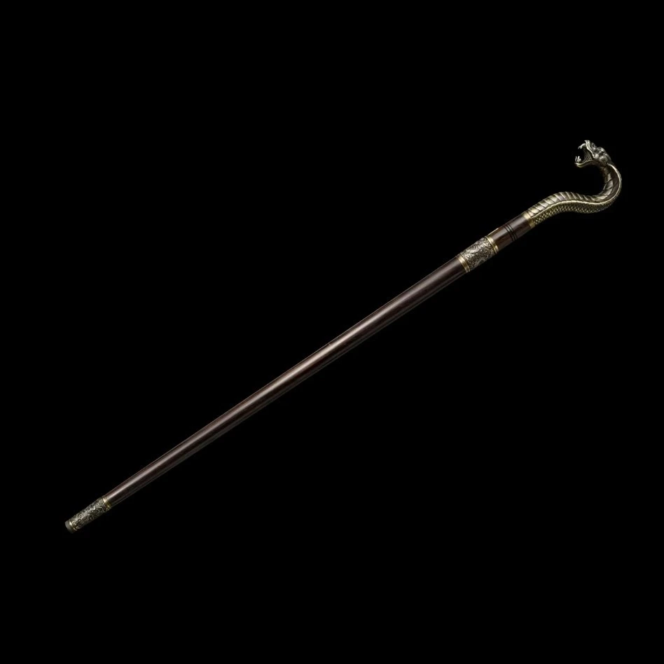 Ebony Wood Snake-Head Sword Cane - Tophatter Daily Deals