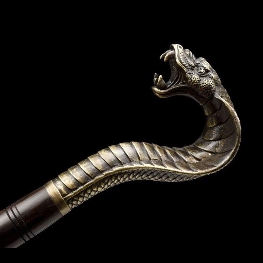 Ebony Wood Snake-Head Sword Cane - Tophatter Daily Deals