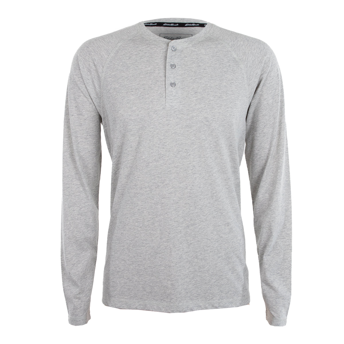 Eddie Bauer Men's Dream Knit Henley Long Sleeve Shirt Light Grey Heather Long Sleeves - Tophatter Daily Deals