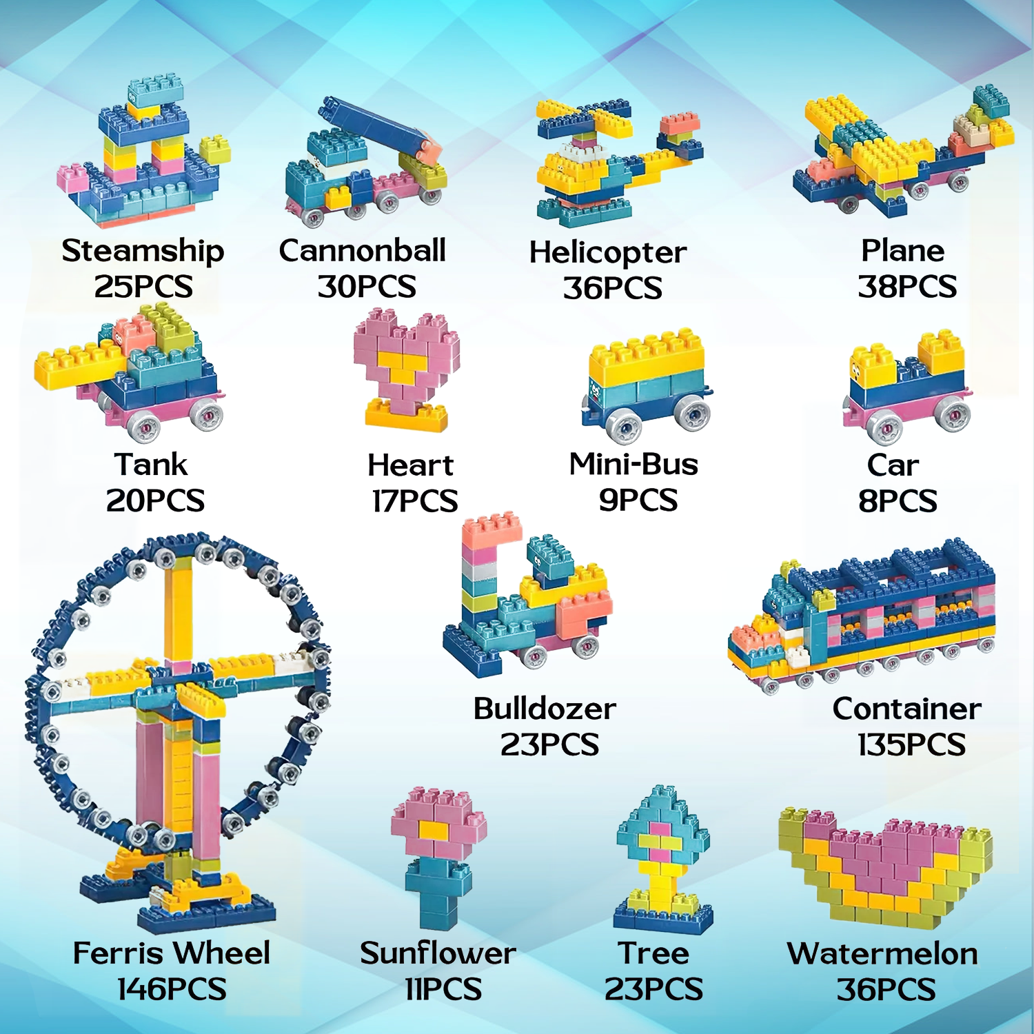 Building Block Toys – 150 PCs Creative Construction Bricks Set for Kids with Educational STEM Learning Accessories - Tophatter Daily Deals