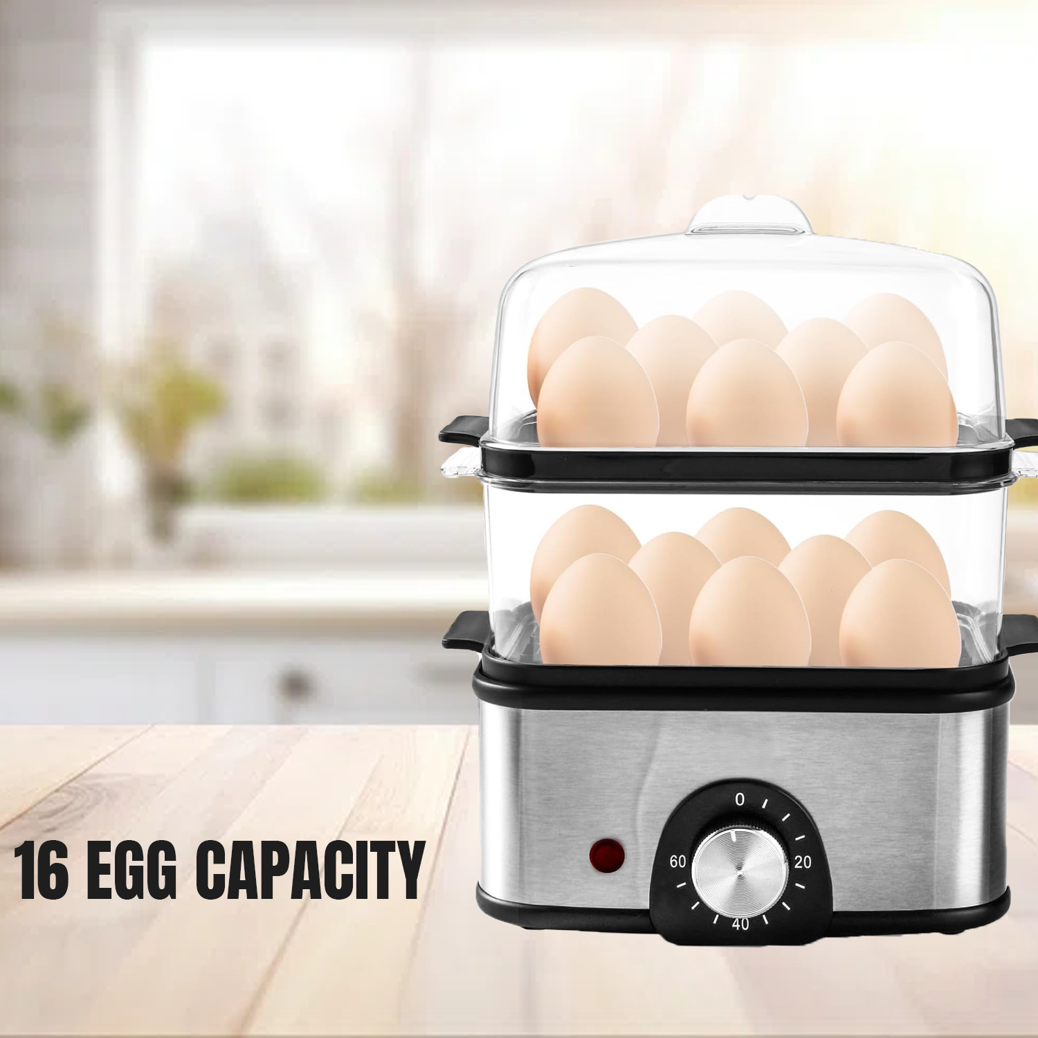 Electric Steam Cookers – 7.5-12L Multi-Tier Steamer for Healthy Cooking of Veggies, Rice & Eggs 500W - 16Eggs Cookware - Tophatter Daily Deals