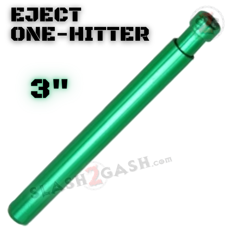 Metal Cigarette Shape One Hitter w/ Eject Dug Out - 3" Smoking Pipe Green Smoking Accessories - Tophatter Daily Deals