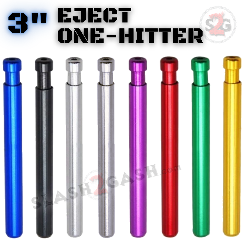 Metal Cigarette Shape One Hitter w/ Eject Dug Out - 3" Smoking Pipe Smoking Accessories - Tophatter Daily Deals
