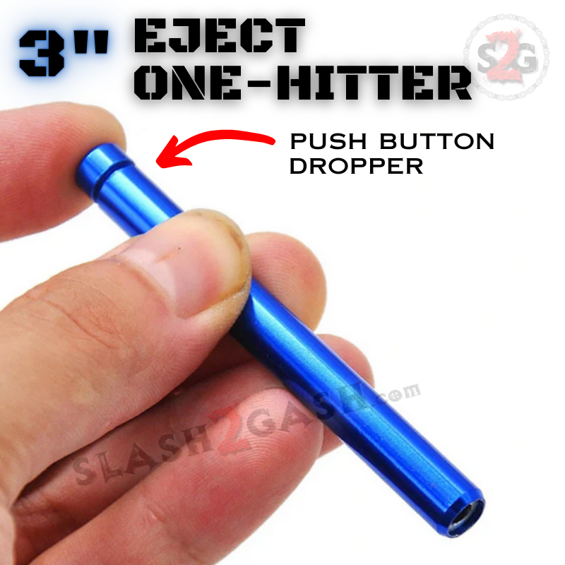 Metal Cigarette Shape One Hitter w/ Eject Dug Out - 3