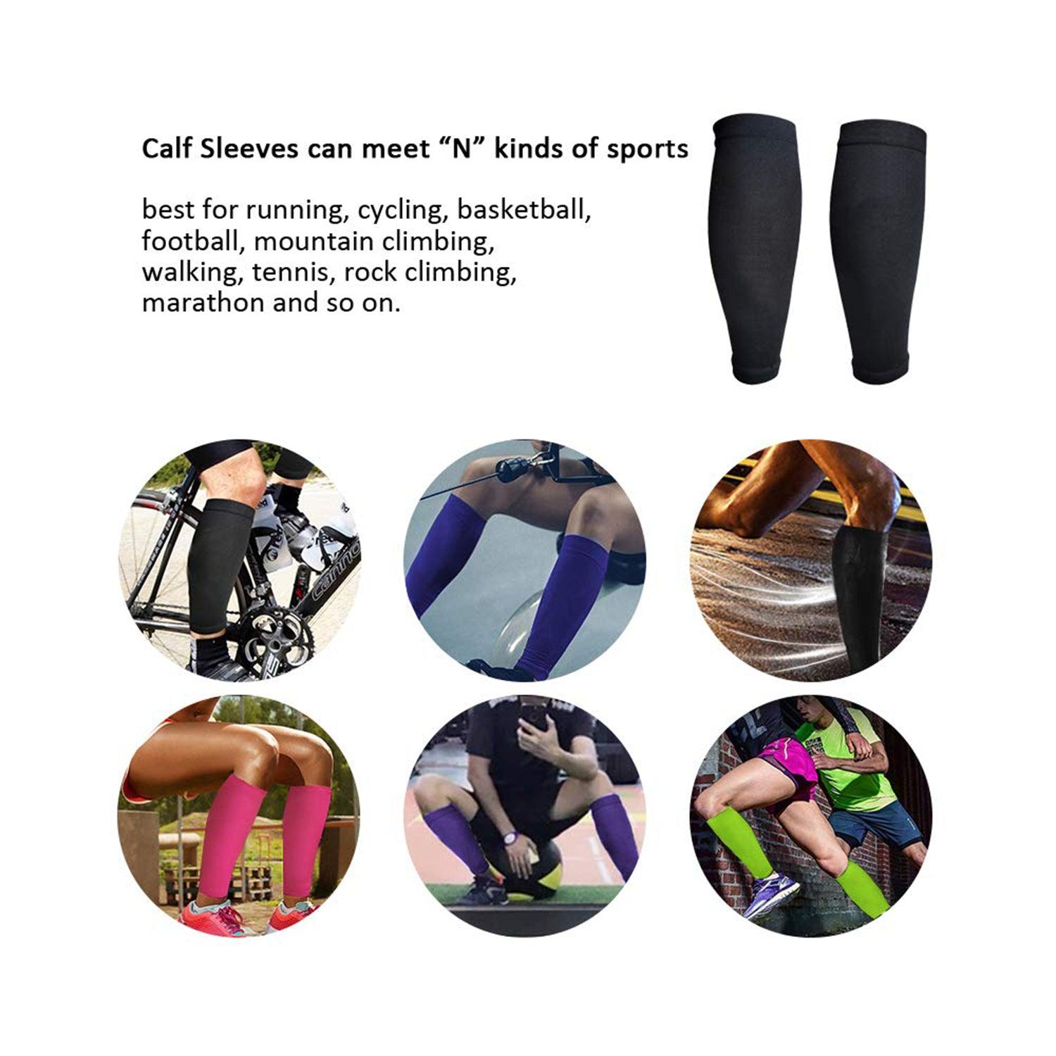 Calf Compression Sleeve UK - Elastic Calf Support Compression Sleeves Running Leg Exercise & Fitness - Tophatter Daily Deals