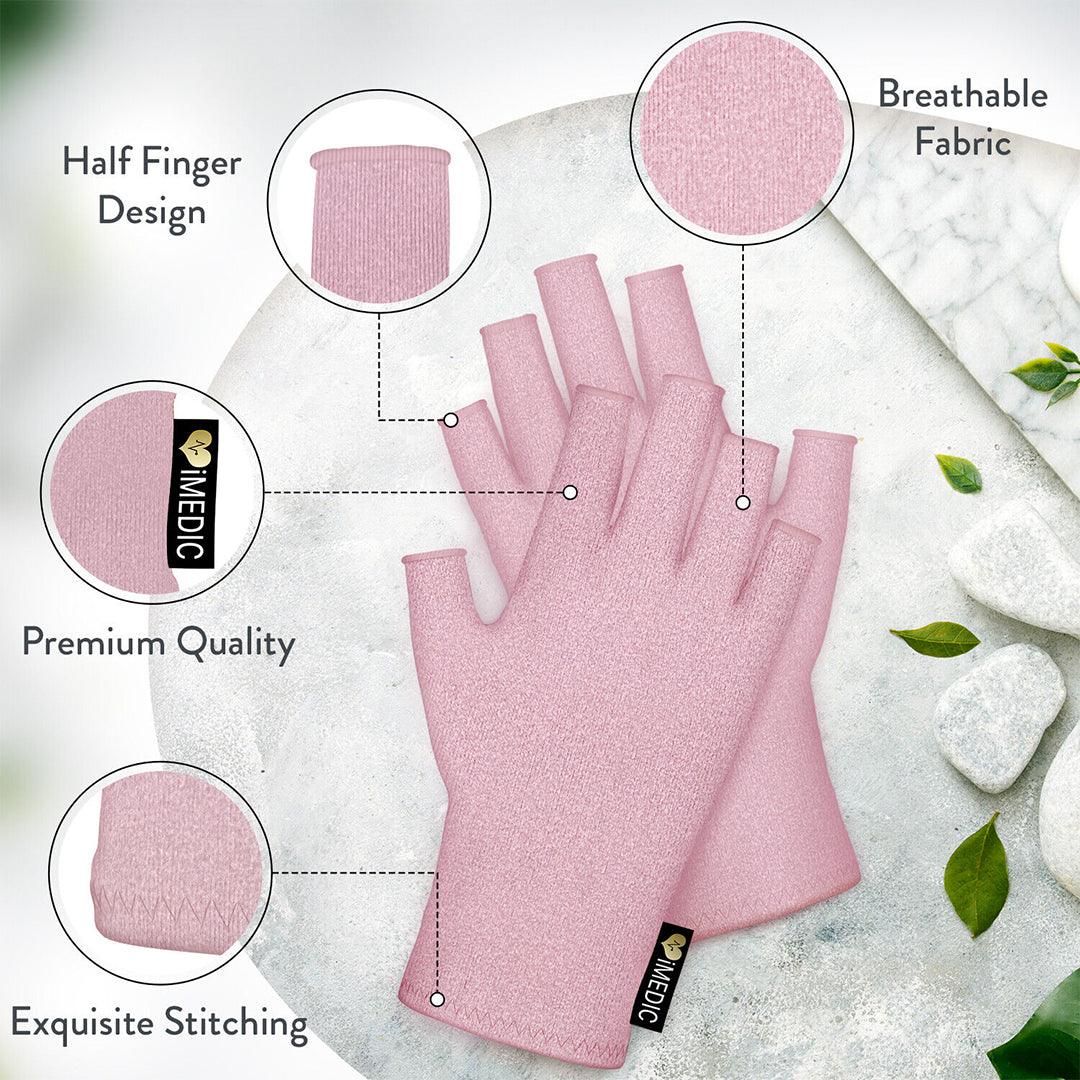 Compression Gloves for Arthritis - Fingerless Pain Relief Arthritic Hands Rheumatoid Anti Arthritis Elastic Gloves Gloves - Tophatter Daily Deals